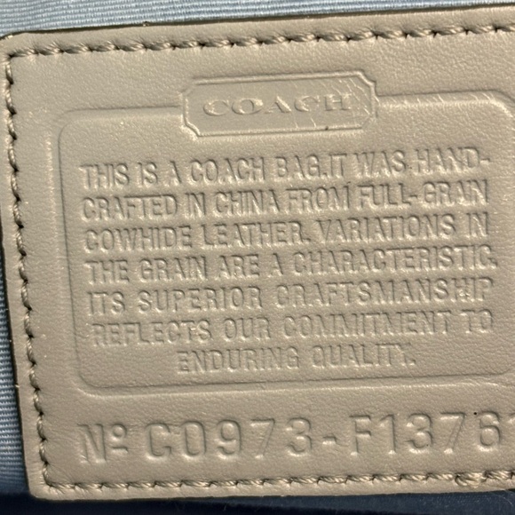 Coach Shiny Gray Leather Shoulder Bag - Picture 7 of 10